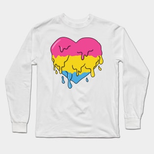 Melting pansexual heart Long Sleeve T-Shirt